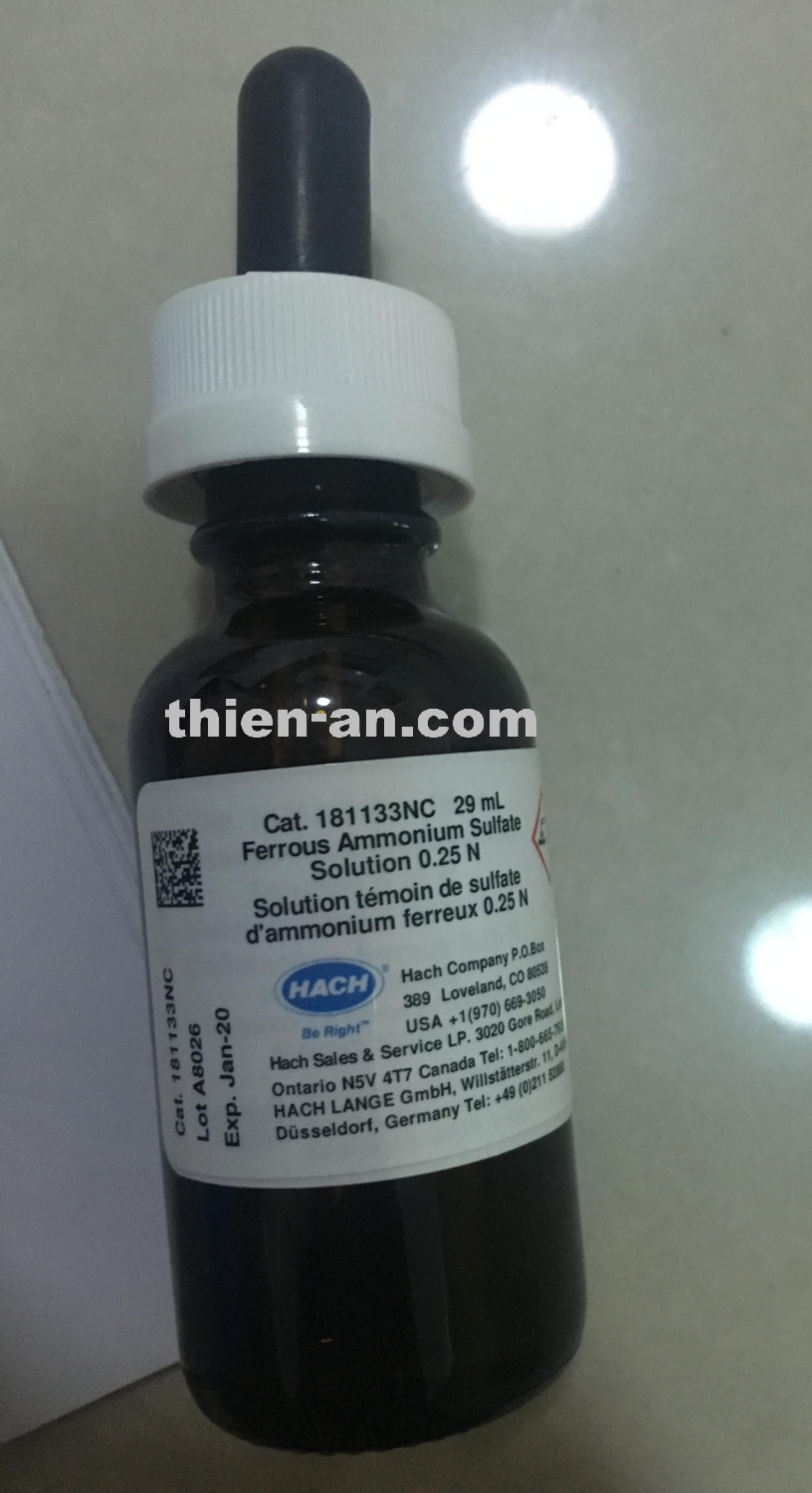 Ferrous Ammonium Sulfate, 0.250N 29ml DB 181133NC